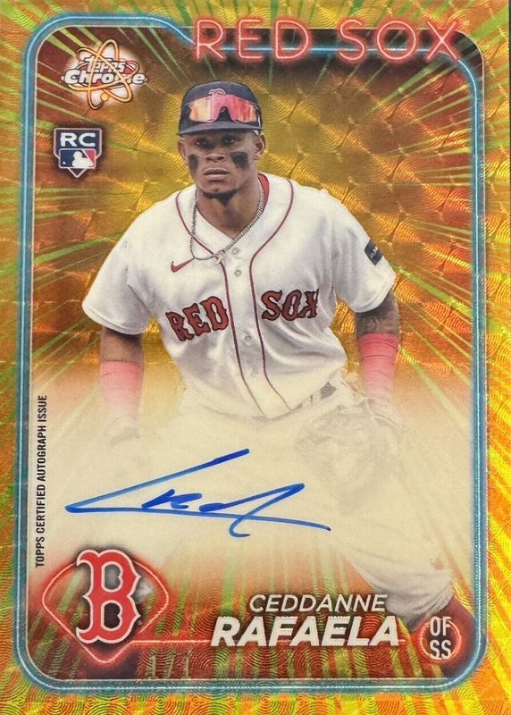 Ceddanne Rafaela 2024 Topps Chrome #RRA-CR Radiating Rookies Autographs - Superfractor /1 RAW