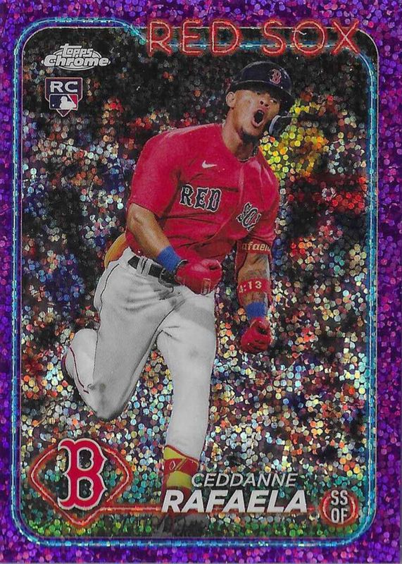 Ceddanne Rafaela 2024 Topps Chrome #118 Purple Speckle Refractor /299 Rookie PSA 10