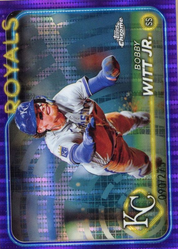 Bobby Witt Jr. 2024 Topps Chrome #120 Purple Sonar Refractor /275 PSA 10