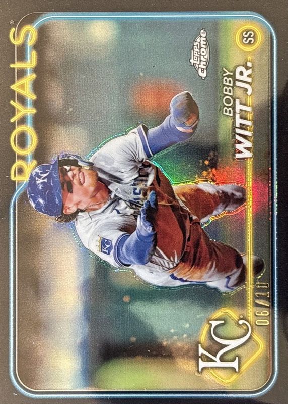 Bobby Witt Jr. 2024 Topps Chrome #120 Black Refractor /10 SGC 9.5