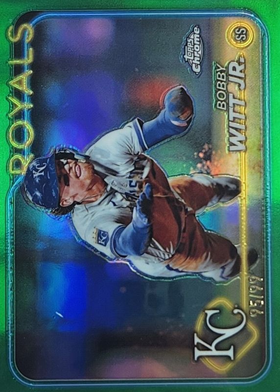 Bobby Witt Jr. 2024 Topps Chrome #120 Green Refractor /99 RAW