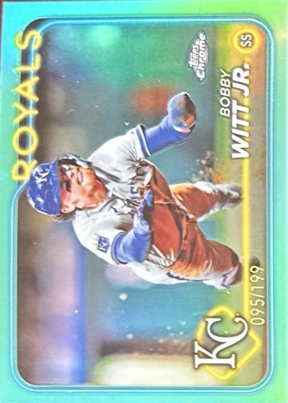 Bobby Witt Jr. 2024 Topps Chrome #120 Aqua Refractor /199 SGC 10