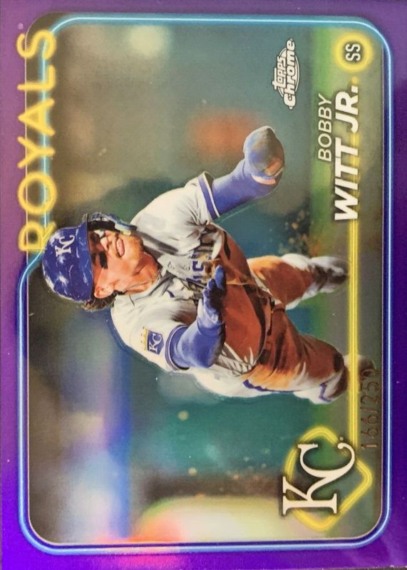 Bobby Witt Jr. 2024 Topps Chrome #120 Purple Refractor /250 SGC 10