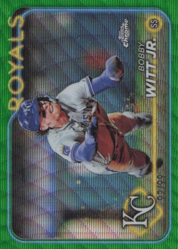 Bobby Witt Jr. 2024 Topps Chrome #120 Green Wave Refractor /99 RAW