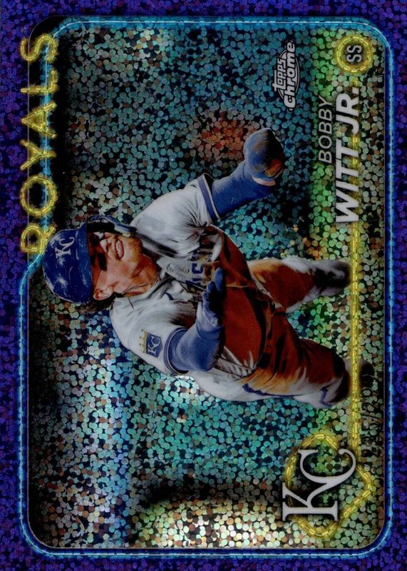 Bobby Witt Jr. 2024 Topps Chrome #120 Purple Speckle Refractor /299 PSA 10