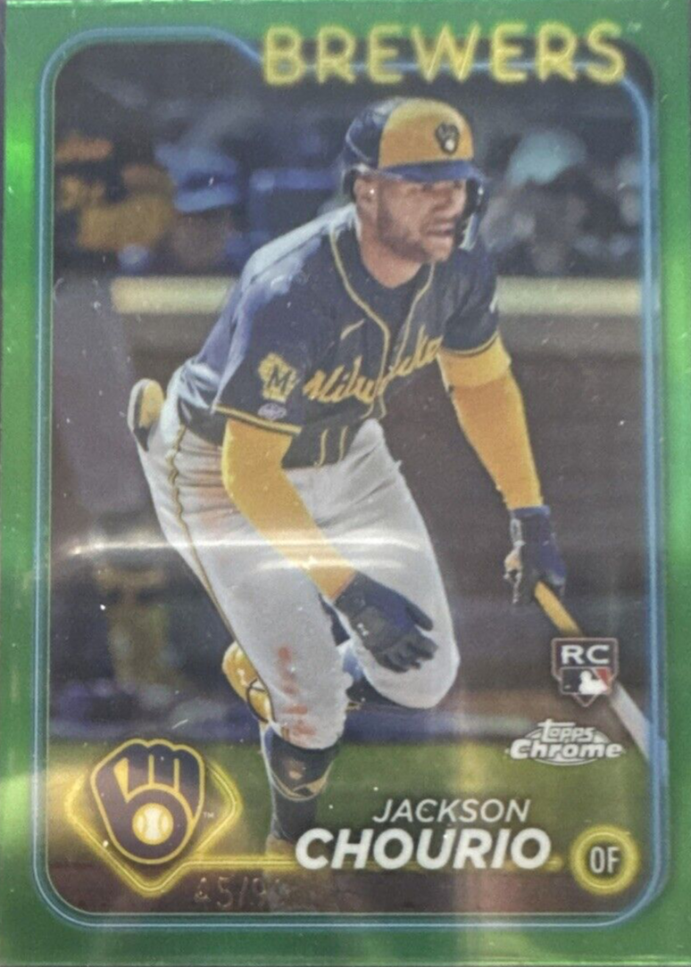 Jackson Chourio 2024 Topps Chrome #161 Green Refractor /99 Price