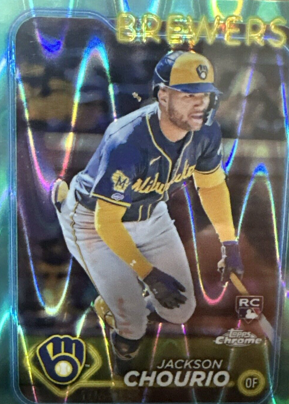 Jackson Chourio 2024 Topps Chrome #161 Aqua RayWave