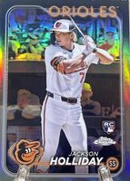 2024 Bowman Jackson Holliday Rookie Refractor Silver Holo RC SP - Baltimore Orioles