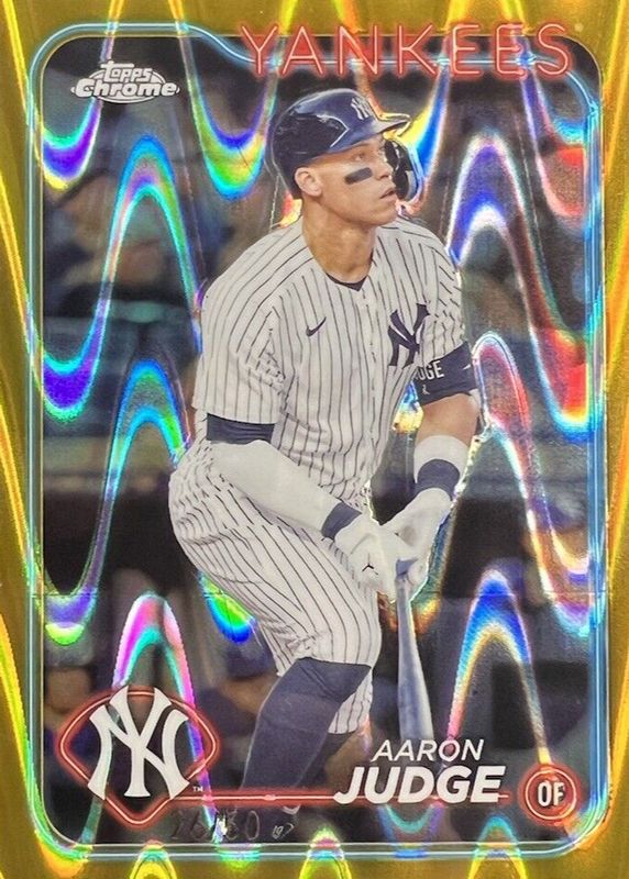 Aaron Judge 2024 Topps Chrome #50 Gold RayWave Refractor /50 PSA 10