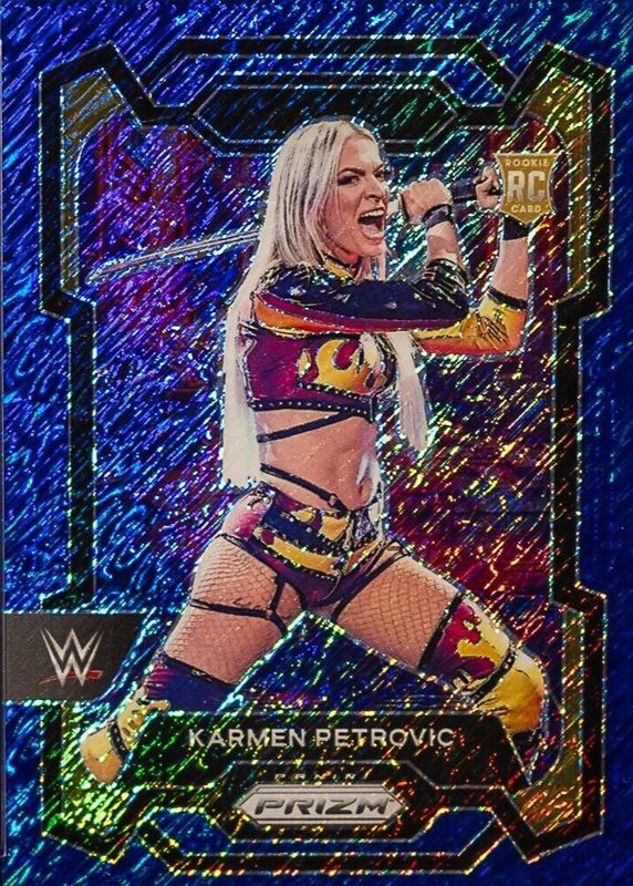 2024 Prizm WWE #107 Blue Shimmer /11