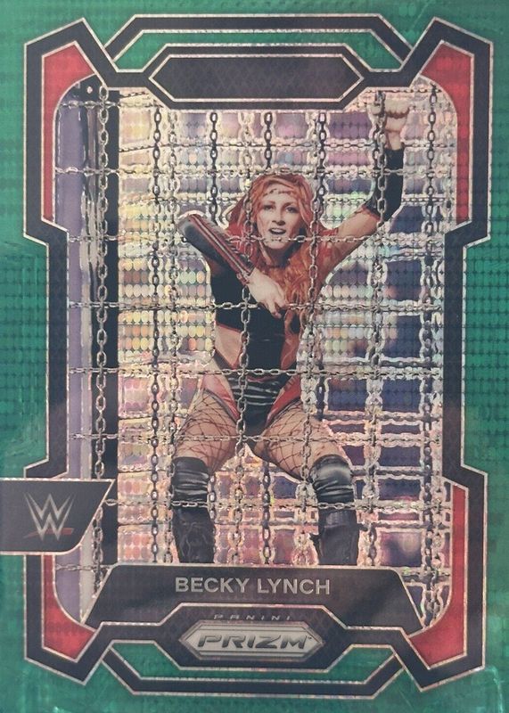 Becky Lynch 2024 Prizm WWE #120 Green Pulsar /25 PSA 10