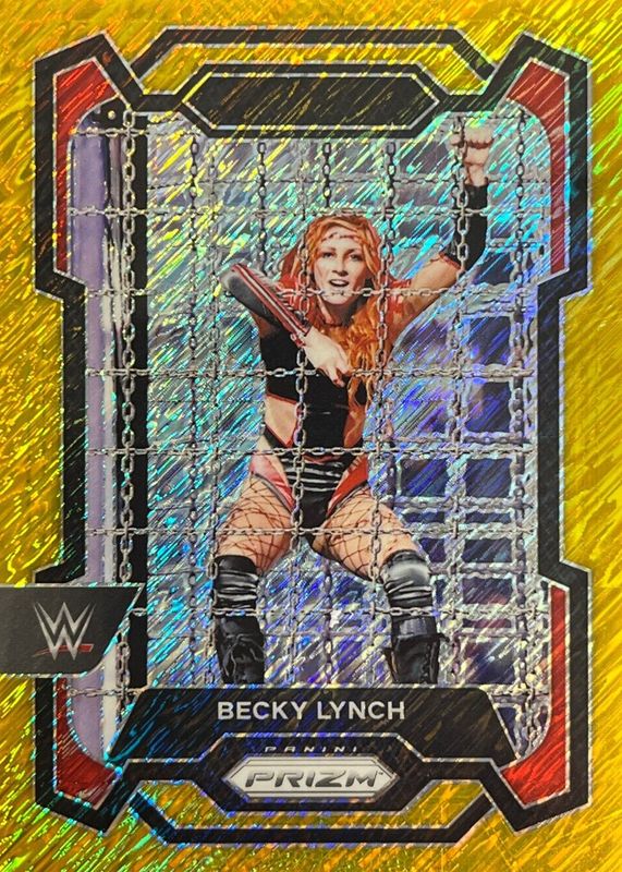 Becky Lynch 2024 Prizm WWE #120 Gold Shimmer /5 PSA 10