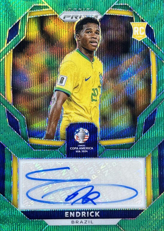 Endrick 2024 Prizm Copa America #S-E Signatures - Green Wave SGC 10