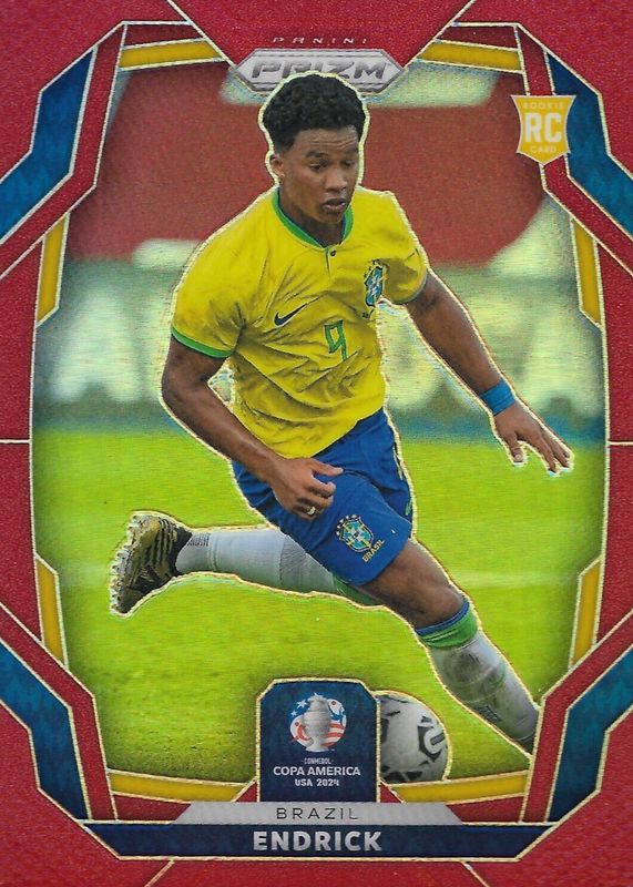 Endrick 2024 Prizm Copa America #24 Red /199 RAW