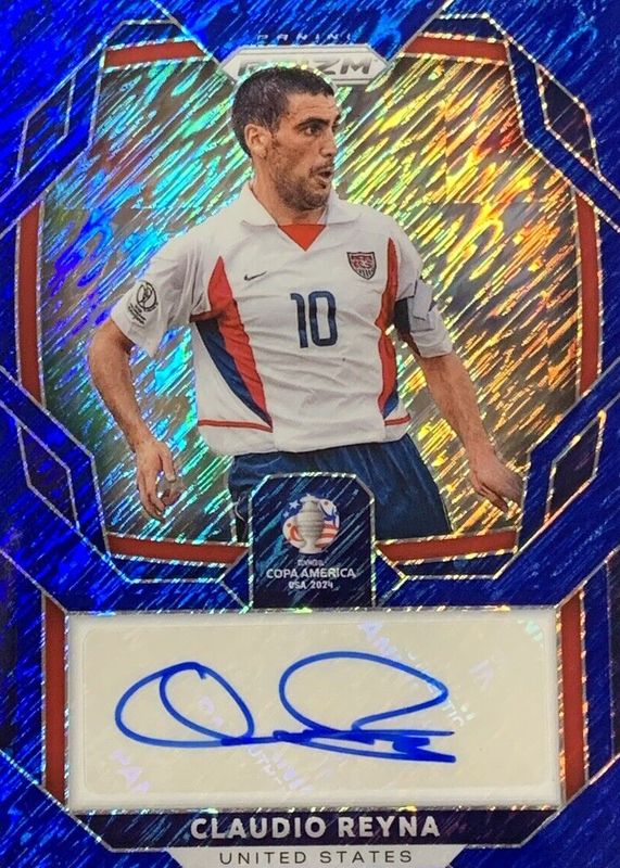 Claudio Reyna 2024 Prizm Copa America #S-CR Signatures - Blue Shimmer PSA 9