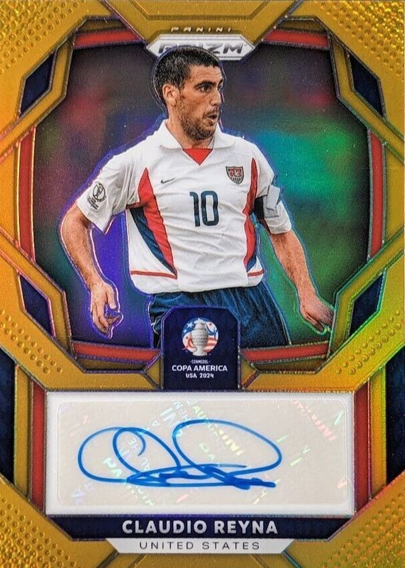 Claudio Reyna 2024 Prizm Copa America #S-CR Signatures - Gold (/10) PSA 10