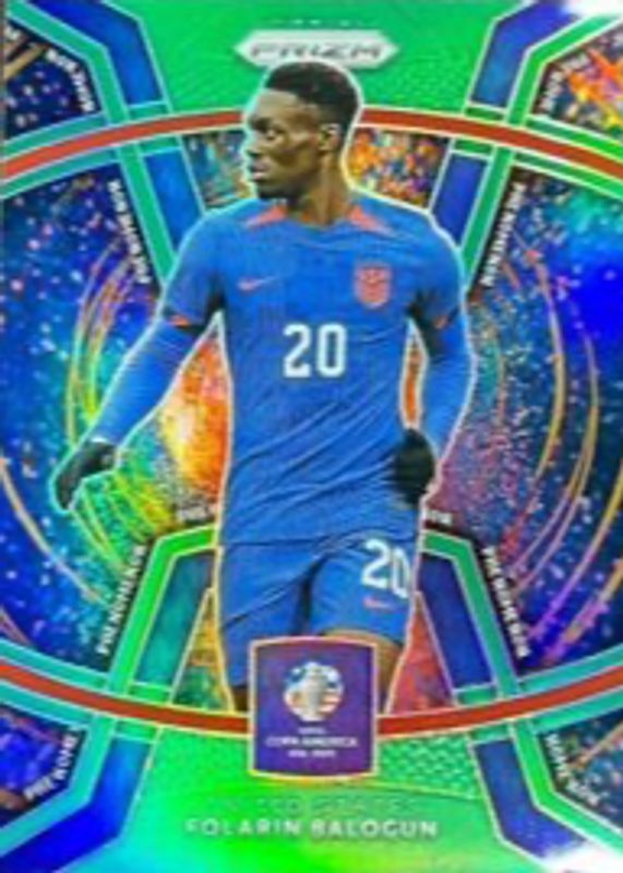 Folarin Balogun 2024 Prizm Copa America #33 Phenomenon - Green /5 PSA 10