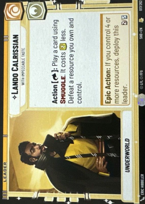 Lando Calrissian - With Impeccable Taste 2024 Shadows of the Galaxy #17 Base RAW
