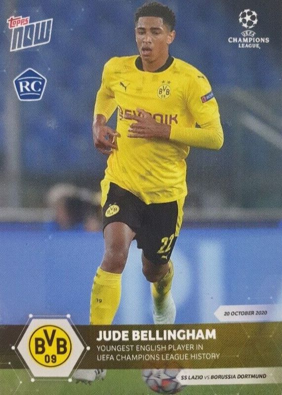 Jude Bellingham 2020 Topps Now UEFA Champions League #2 Base (Print Run: 4,994) Rookie PSA 10