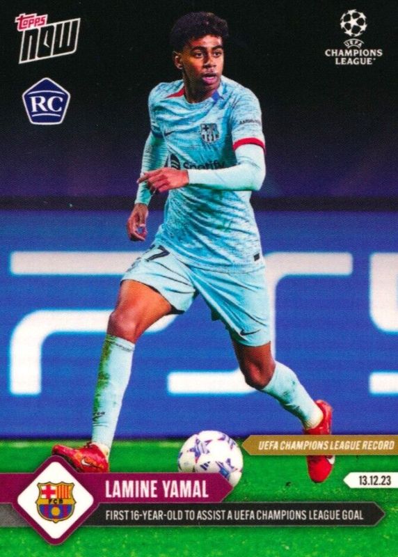 Lamine Yamal 2023 Topps Now UEFA Champions League #82 Base (Print Run: 4,678)