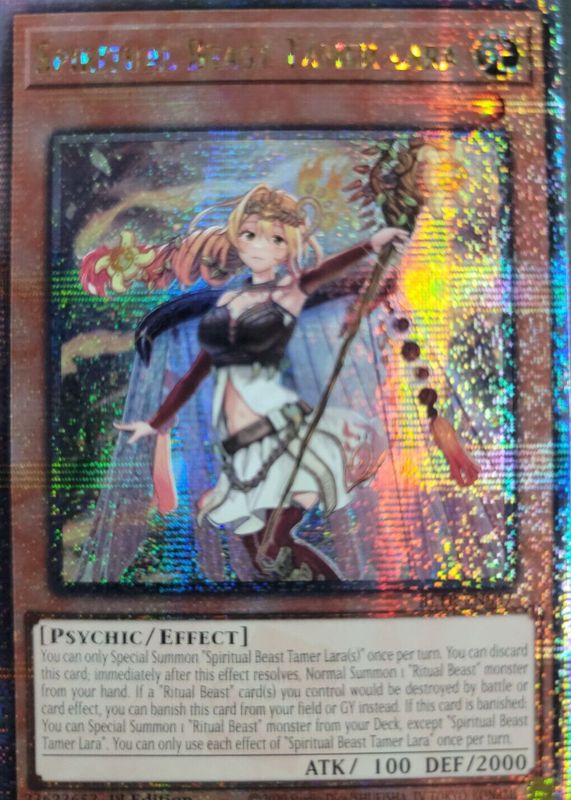 Spiritual Beast Tamer Lara 2024 Battles of Legend: Terminal Revenge #BLTR-EN017 1st Edition Quarter Century Secret Rare RAW TCG (NEAR MINT)