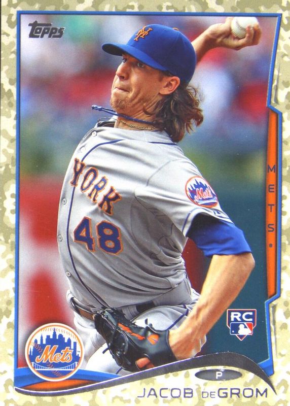 Jacob deGrom 2014 Topps Update #US-50 Camo /99 (Throwing) Rookie SGC 8.5