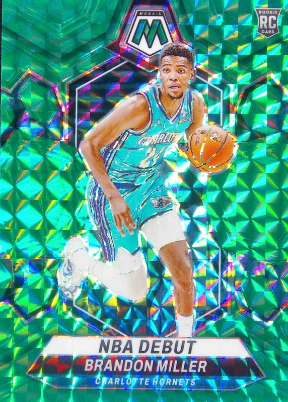 Brandon Miller 2023 Mosaic #252 NBA Debut - Teal /75 Rookie BGS 9