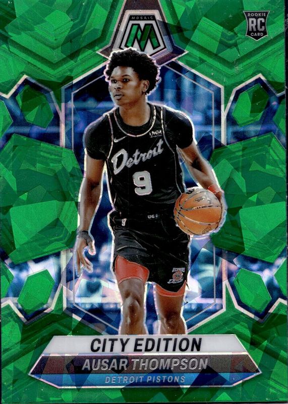 Ausar Thompson 2023 Mosaic #290 City Edition - Green Ice Rookie PSA 10