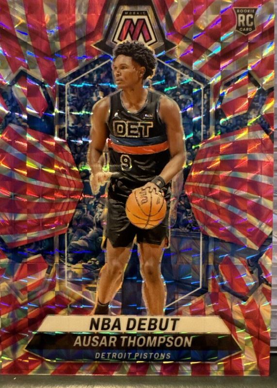 Ausar Thompson 2023 Mosaic #262 NBA Debut - Pink Swirl /18 Rookie PSA 10