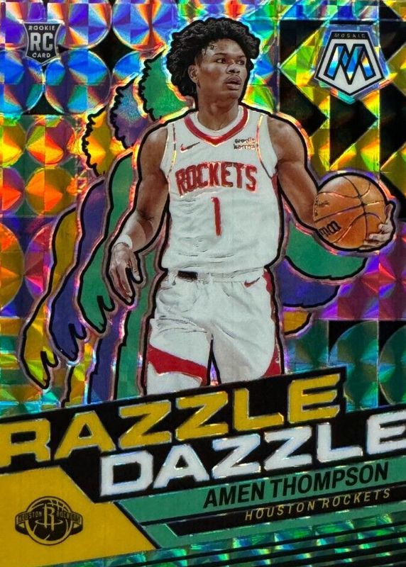 Amen Thompson 2023 Mosaic #13 Razzle Dazzle /(SSP) Rookie SGC 9