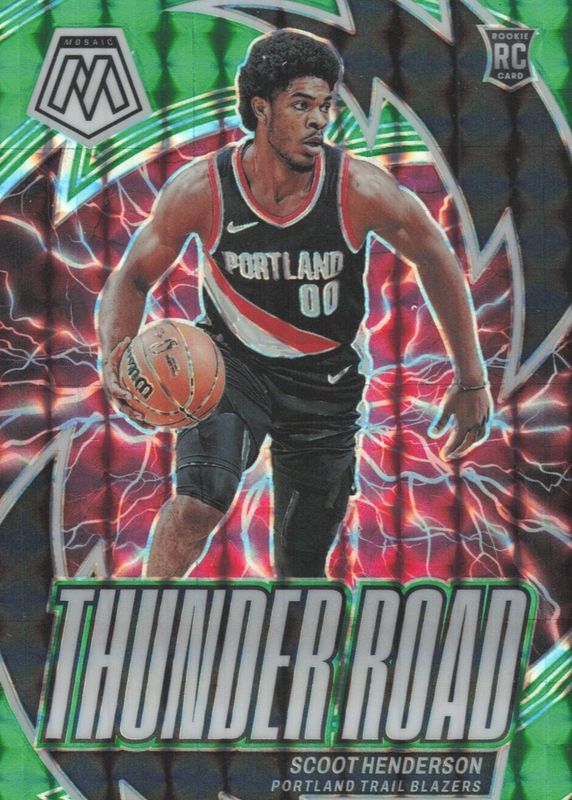 Scoot Henderson 2023 Mosaic #14 Thunder Road - Green Rookie RAW