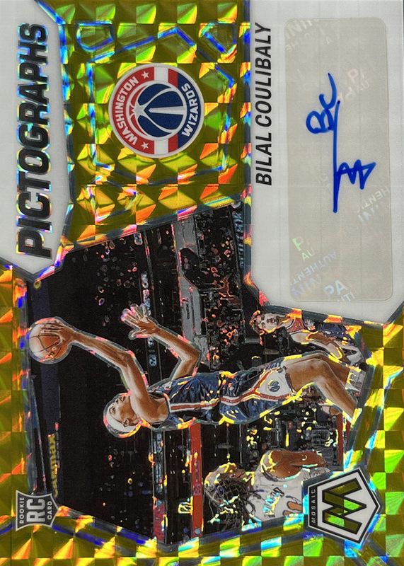 Bilal Coulibaly 2023 Mosaic #PM-BIL Pictographs Autographs - Gold /10 Rookie RAW