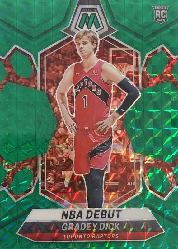 Gradey Dick 2023 Mosaic #260 NBA Debut - Choice Fusion Green /18 Rookie PSA 10