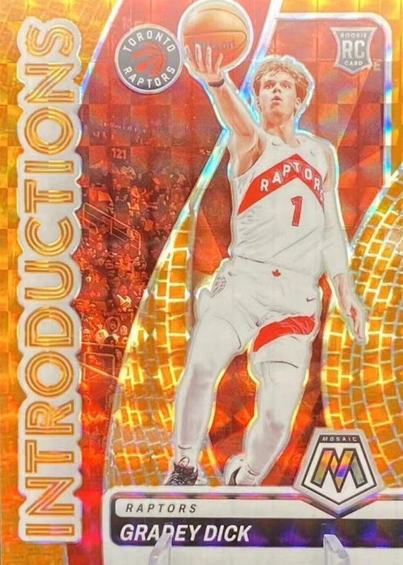 Gradey Dick 2023 Mosaic #6 Introductions - Orange /49 Rookie RAW