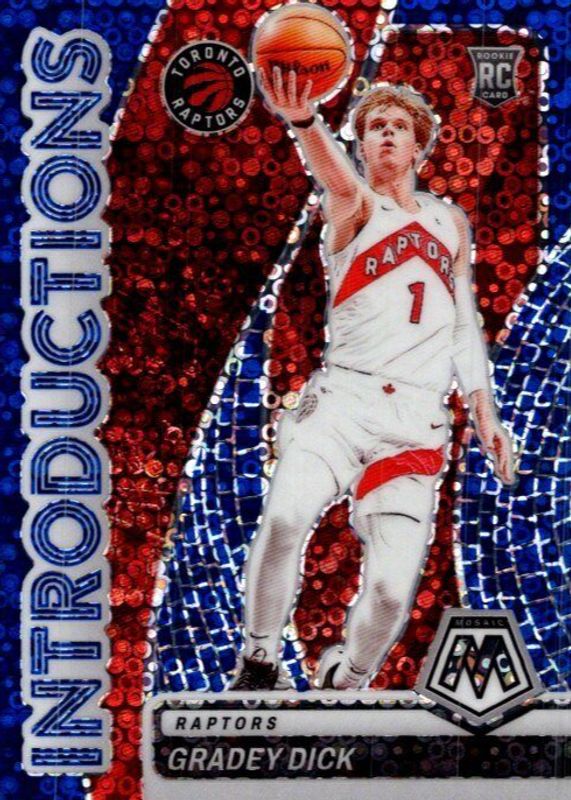 Gradey Dick 2023 Mosaic #6 Introductions - Fast Break Blue /85 Rookie RAW