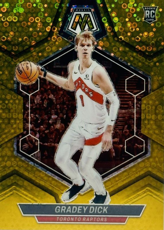 Gradey Dick 2023 Mosaic #239 Fast Break Gold /10 Rookie PSA 9