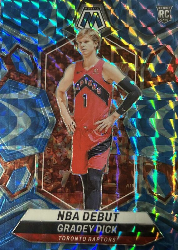 Gradey Dick 2023 Mosaic #260 NBA Debut - Reactive Blue Rookie PSA 10