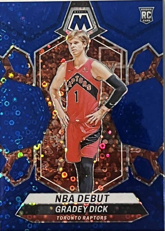 Gradey Dick 2023 Mosaic #260 NBA Debut - Fast Break Blue /85 Rookie PSA 10