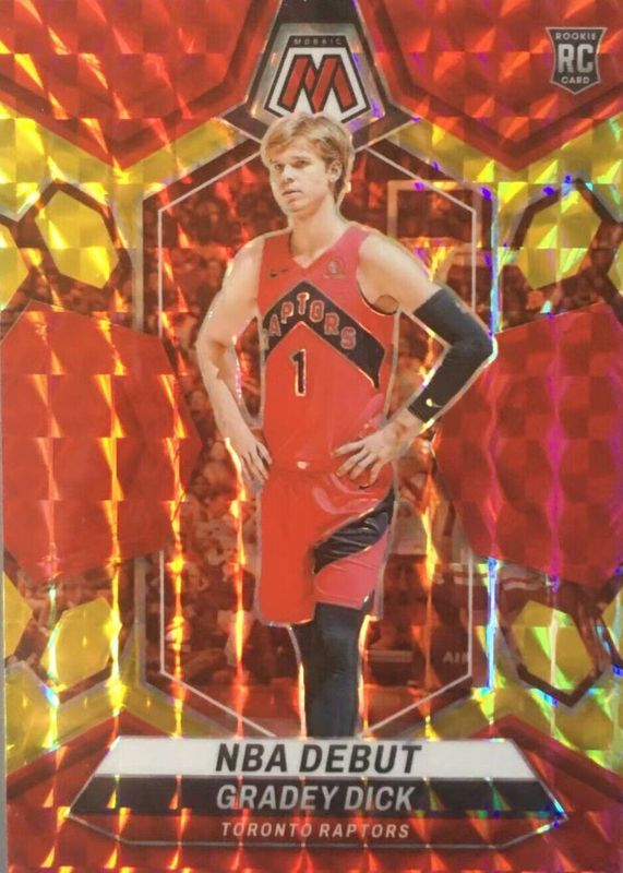 Gradey Dick 2023 Mosaic #260 NBA Debut - Choice Fusion Red & Yellow /75 Rookie PSA 10