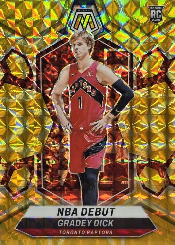 Gradey Dick 2023 Mosaic #260 NBA Debut - Reactive Yellow Rookie RAW