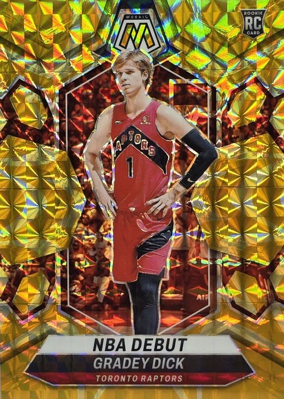 Gradey Dick 2023 Mosaic #260 NBA Debut - Reactive Yellow Rookie PSA 10