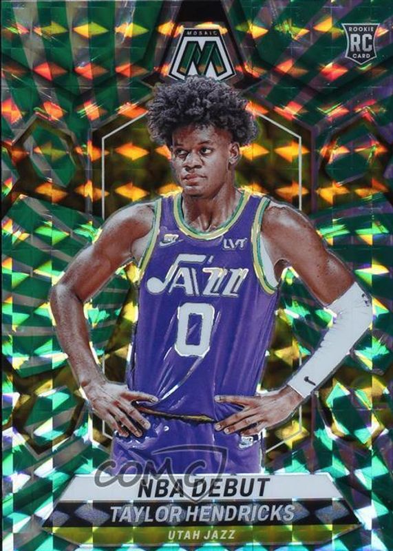 Taylor Hendricks 2023 Mosaic #261 NBA Debut - Green Swirl /3 Rookie SGC 9.5