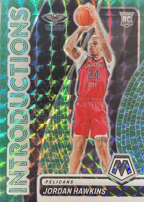 Jordan Hawkins 2023 Mosaic #14 Introductions - Teal /75 Rookie PSA 10