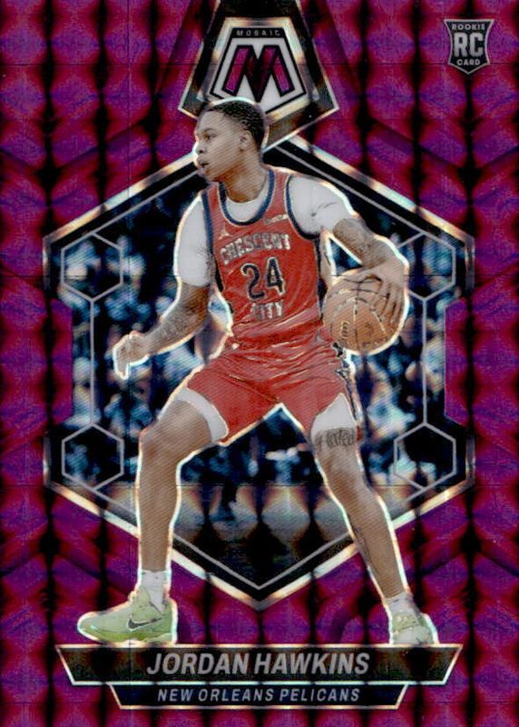 Jordan Hawkins 2023 Mosaic #253 NBA Debut - Purple /99 Rookie PSA 10