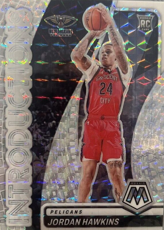 Jordan Hawkins 2023 Mosaic #14 Introductions - White /25 Rookie PSA 10