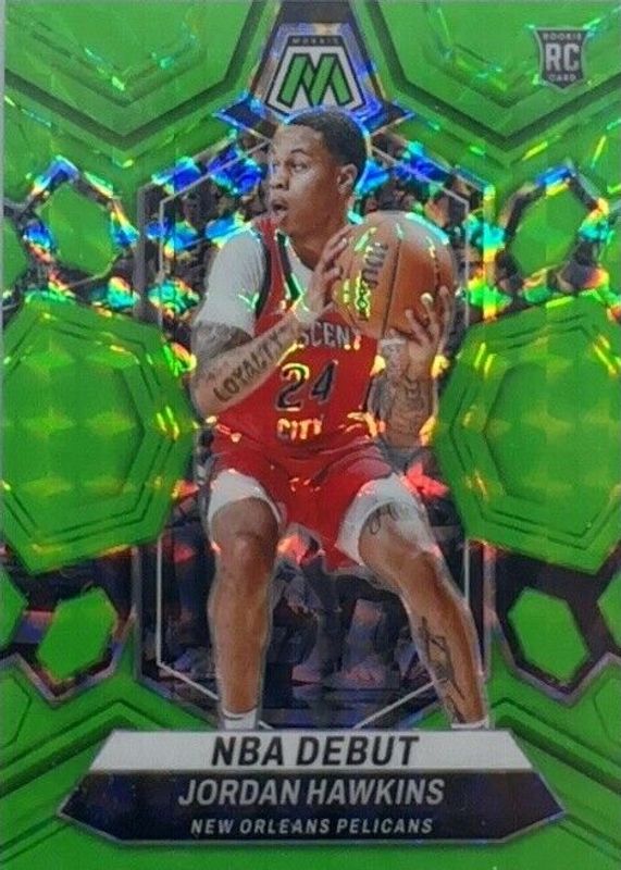 Jordan Hawkins 2023 Mosaic #253 NBA Debut - Green Fluorescent /10 Rookie RAW