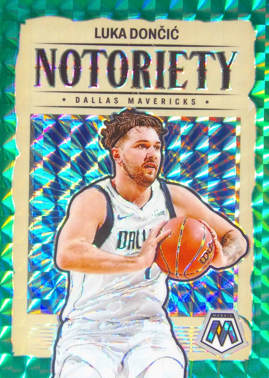 Luka Doncic 2023 Mosaic #8 Notoriety - Teal /75 Price Guide