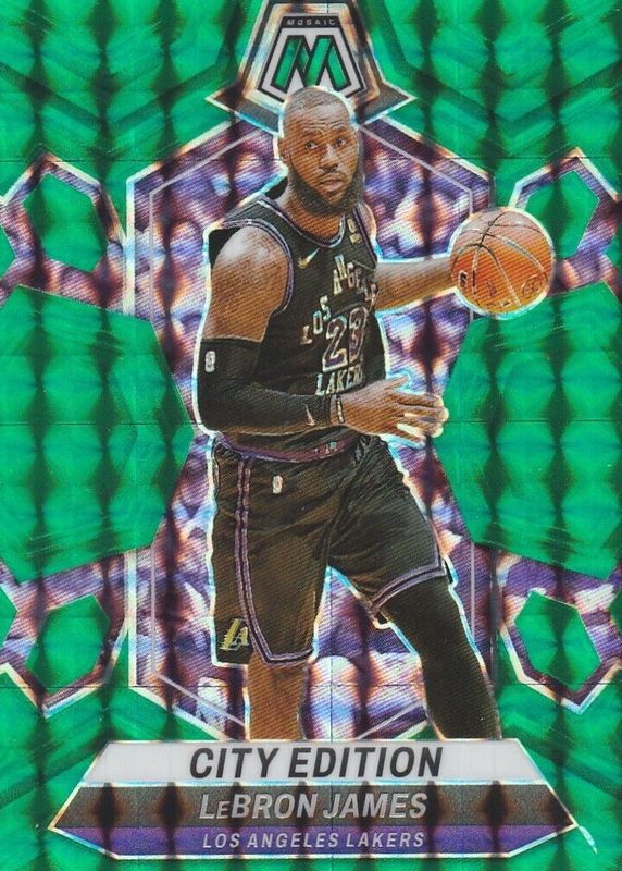 LeBron James 2023 Mosaic #278 City Edition - Green BGS 9