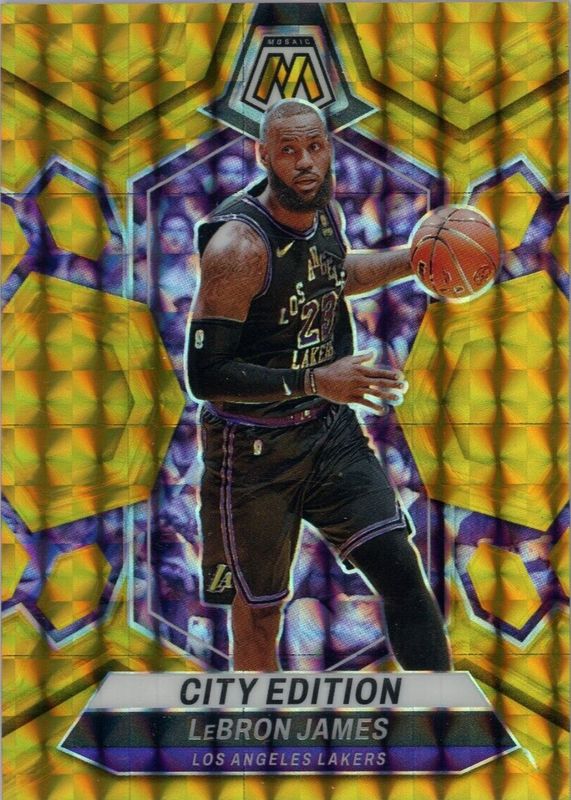 LeBron James 2023 Mosaic #278 City Edition - Gold /10 RAW