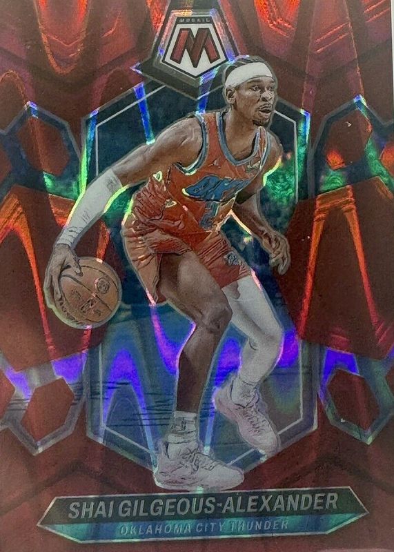 Shai Gilgeous-Alexander 2023 Mosaic #85 Red Seismic /299 PSA 9